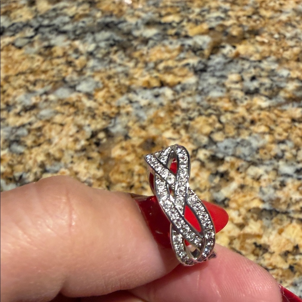 Swarovski Silver Twisted Infinity Ring - image 2